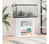 Gecheer Aquarium Stand Fish Tank Cabinet Side Cabinet with Display Shelves for Home Living Room White 80x35x60 cm Engineered Wood