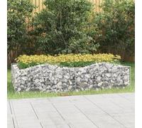 Gecheer Arched Gabion Raised Bed Gabion Planter Cages Gabion Planter for Garden Patio Gabion Raised Bed Home Decor 200x100x50 cm Galvanised Iron