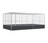 Gecheer Aviary with Extension Silver 518x307x212 cm Steel birdcage Model3214277