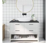 Gecheer Bathroom Countertop Solid Wood Bathroom Vanity Top Wooden Sink Accessory Countertop Worktop Vanity Top Tabletop Replacement Dark Grey 120x60x4 cm Treated Solid Wood