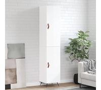 Gecheer Bathroom Floor Cabinet Freestanding Storage Cupboard Unit for Bathroom Kitchen Living Room High Gloss White 34.5x34x180 cm Engineered Wood Type4