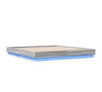 Gecheer Bed Frame Bedstead Base Bedroom Furniture with LED Lights Grey Sonoma 180x200 cm Super King