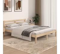Gecheer Bed Frame Guest Bed Wooden Bed Base For Apartment Guest Room Children's Room Solid Wood Pine 140x190 cm Bed