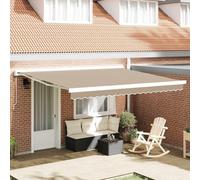 Gecheer Beige Canvas Awning Replacement Fabric - UV & Water Resistant, Rectangle Shape for Balconies, Gardens, and Terraces Model42000560