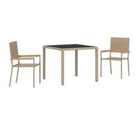 Gecheer Beige Rectangular Outdoor Dining Set with Cushions - 2 Seater Garden Furniture Model3365386