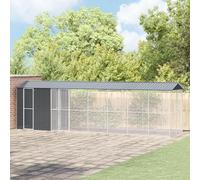 Gecheer Bird Aviary with Extension Anthracite 210x838x247 cm Steel Pet Products Model3325155