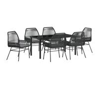 Gecheer Black PE Rattan Garden Chairs with Cushions - Outdoor Furniture Set for Patio, Terrace, Balcony - 6 Seat Capacity Model3380873