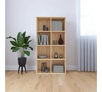 Gecheer Bookcase Book Shelf Open Book Cabinet Living Room Bedroom Office Display Shelving unit Sonoma Oak 66x30x130 cm Engineered Wood