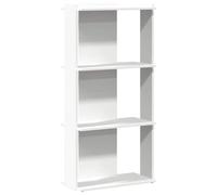 Gecheer Bookcase Book Shelves Storage Display Rack Home Organizer Unit 3-Tier White 60x30x120 cm Engineered WoodLiving Room Office Cabinet