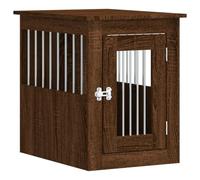 Gecheer Brown Oak Dog Crate Furniture - Cozy Rectangular Home for Medium Breeds, 88 lbs Max, Indoor Only Model838315