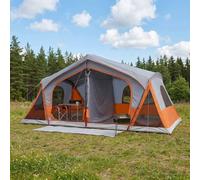 Gecheer Cabin Tent Blue 480x273x205cm Polyester Steel Spacious Modern Design Canvas Roof Zipper Closure Foldable Family Camping Forest Beach Outdoor Summer Shelter Easy Assembly 42028686
