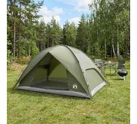 Gecheer Camping Tent 360x245x185cm Olive Green 185T PU Polyester Fiberglass Steel Water-Resistant UV-Protection Dome for Family Camping, 4-Person 42029006