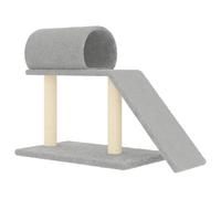 Gecheer Cat Scratching Posts with Tunnel and Ladder Light Grey 55.5 cm Cat scratching post Model171790
