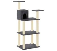 Gecheer Cat Tree Scratching Post Hideaway Play Center - Dark Grey, 66 x 41 x 119 cm Model171429