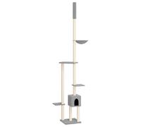 Gecheer Cat Tree Tower with Hammock & Platform - Light Grey - 34.5 x 34.5 x 258.5-284.5 cm Model171718