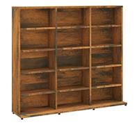Gecheer CD Cabinet CD Storage Unit Media Storage Display Shelf Organiser Unit Case Cupboard Furniture Smoked Oak 102x23x89.5 cm Engineered Wood