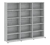 Gecheer CD Cabinet CD Storage Unit Media Storage Display Shelf Organiser Unit Case Cupboard Furniture Grey Sonoma 102x23x89.5 cm Engineered Wood