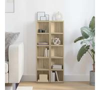 Gecheer CD Cabinet Storage Organizer Sonoma Oak Engineered Wood 21x16x93.5cm - Modern Style Living Room Decor Model802699