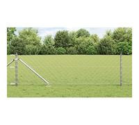 Gecheer Chain Link Fence Set of 2 Galvanised Steel 25 x 0.8 m Tough Garden Decoration Fence