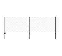 Gecheer Chain Link Fence with 10 U Posts Grey 0.8x10 m Steel Garden Decoration Fence
