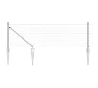 Gecheer Chain Link Fence with 7 Spike Posts 0.8x10 m Galvanised Steel Garden Decoration Fence
