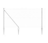 Gecheer Chain Link Fence with 7 Spike Posts 1.4x10 m Galvanised Steel Garden Decoration Fence