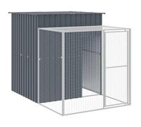 Gecheer Chicken Cage with Run Anthracite 165x251x181 cm Galvanised Steel Small animal cage Model172367