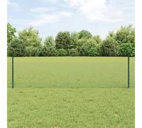 Gecheer Chicken Wire Fence Set Set of 2 Green Galvanized Steel 10 x 0.5 m Garden Decoration Fence