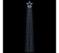 Gecheer Christmas Tree light Christmas Tree on Flagpole Twinkling Xmas Tree Lights Christmas Lights Indoor Outdoor Decoration 320 LEDs Cold White 375 cm