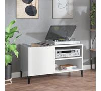 Gecheer Classic High Gloss White Record Cabinet - Engineered Wood, Spacious Storage, Versatile Use Model831951