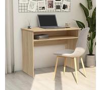 Gecheer Computer Desk, Writing Table, Home Office Desk Table, PC Workstation, PC Laptop Table Sonoma Oak 90x50x74 cm Engineered Wood