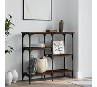 Gecheer Console Table Narrow Sofa Table Long Entryway Table Hall Desk for Living Room Bedroom Hallway Brown Oak 80x29x75 cm Engineered Wood