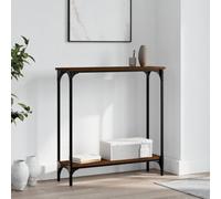Gecheer Console Table Narrow Sofa Table Long Entryway Table Hall Desk for Living Room Bedroom Hallway Brown Oak 75x22.5x75 cm Engineered WoodType 2