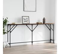 Gecheer Console Table Narrow Sofa Table Long Entryway Table Hall Desk for Living Room Bedroom Hallway Brown Oak 180x23x75 cm Engineered Wood