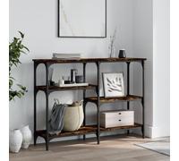 Gecheer Console Table Narrow Sofa Table Long Entryway Table Hall Desk for Living Room Bedroom Hallway Smoked Oak 102x29x75 cm Engineered Wood