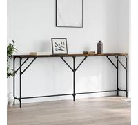 Gecheer Console Table Narrow Sofa Table Long Entryway Table Hall Desk for Living Room Bedroom Hallway Smoked Oak 200x29x75 cm Engineered Wood 1