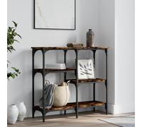 Gecheer Console Table Narrow Sofa Table Long Entryway Table Hall Desk for Living Room Bedroom Hallway Smoked Oak 80x29x75 cm Engineered Wood