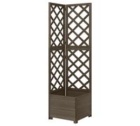 Gecheer Corner Trellis Planter for Climbing Plants, Grey, 40x40x150 cm, Solid Fir Wood Model316412