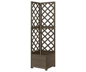 Gecheer Corner Trellis Planter for Climbing Plants, Grey, 40x40x150 cm, Solid Fir Wood Model316412
