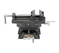 Gecheer Cross Slide Vice for Precise Metalwork - Cast Iron, 145mm Jaw Width, 150mm Opening, Adjustable Base Model145385