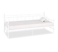 Gecheer Daybed Frame Frame Bed Base White Metal 90x200 cm Bedstead Base Bedroom Furniture Sofa Bed Day Bed for Living Room Bedroom Home office Type2