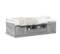 Gecheer Daybed with Drawers Wooden Sofa Daybed Frame Guest Bed with Storage Underbed for Living Room Guest Room Bedroom Grey Sonoma 75x190 cm Engineered Wood