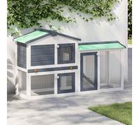 Gecheer Deluxe 2-Layer Wooden Hutch for Small Animals - Safe, Comfortable, and Weatherproof Model170840