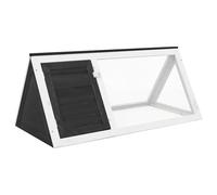 Gecheer Deluxe Outdoor Rabbit Cage - Grey and White, Fir Wood, 98x50x41 cm, Weather Resistant, Easy Assembly Model170852