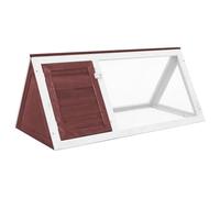 Gecheer Deluxe Wooden Rabbit Cage - Brown and White, 98x50x41 cm, Outdoor Use, Easy Assembly Model170853