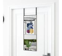 Gecheer Door mirror black 30x80 cm glass and aluminum decorate Model327404