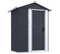 Gecheer Durable Galvanised Steel Garden Shed - Spacious Outdoor Storage Solution with Convenient Slid Gate and Handle, Anthracite Model316235