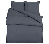 Gecheer Duvet Cover Set Bedding Quilt Cover Set with Pillow Cases Light-weight Microfiber Anthracite 260x240 cm