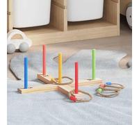 Gecheer Educational Ring Toss Game Set - Pine Wood, Multicolor, 41x41x16 cm, Indoor/Outdoor Play Model42028290UK