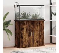Gecheer Elegant Engineered Wood Aquarium Stand with Storage - Smoked Oak Finish, 81x36x73 cm Model833628